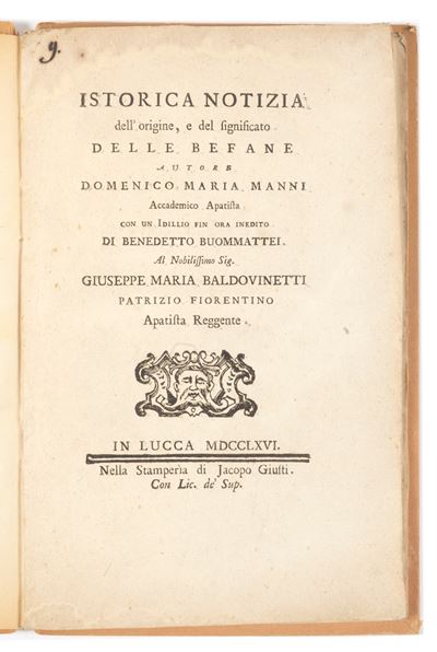 Istorica notizia dell'origine e del significato delle Befane