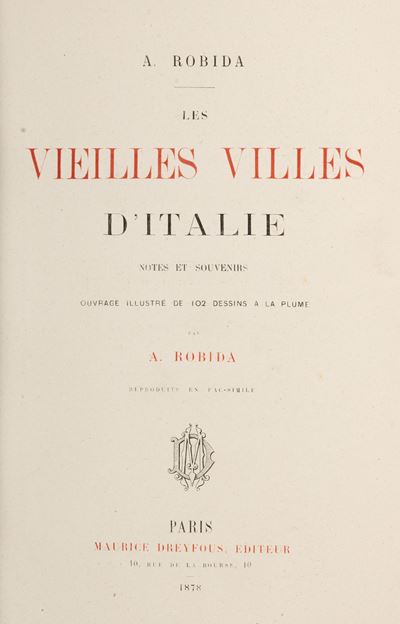 Les Vieilles Villes d'Italie, Prima edizione 1878