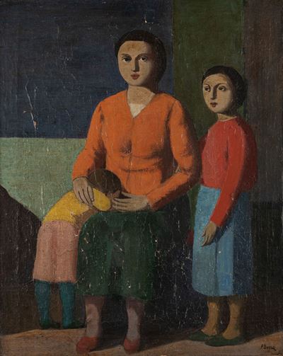 Profughi - olio su tela, 1949