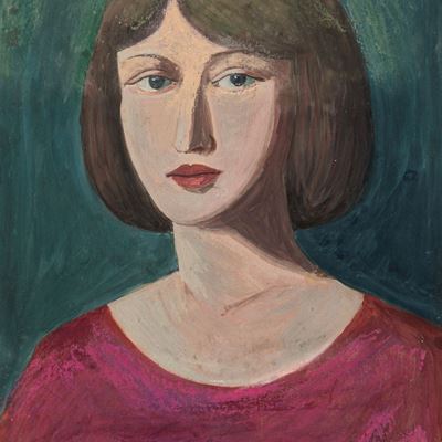 Figura di donna, tempera su cartone
