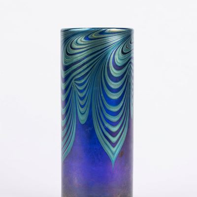 Vaso cilindrico in vetro acidato, h cm 18,7