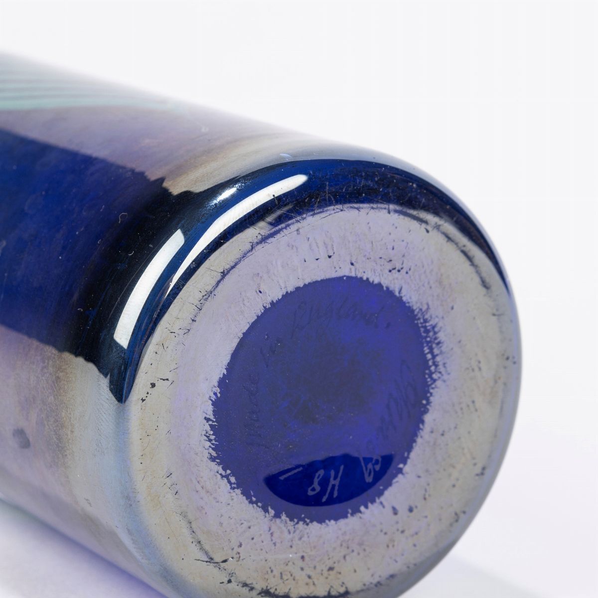 Vaso cilindrico in vetro acidato, h cm 18,7