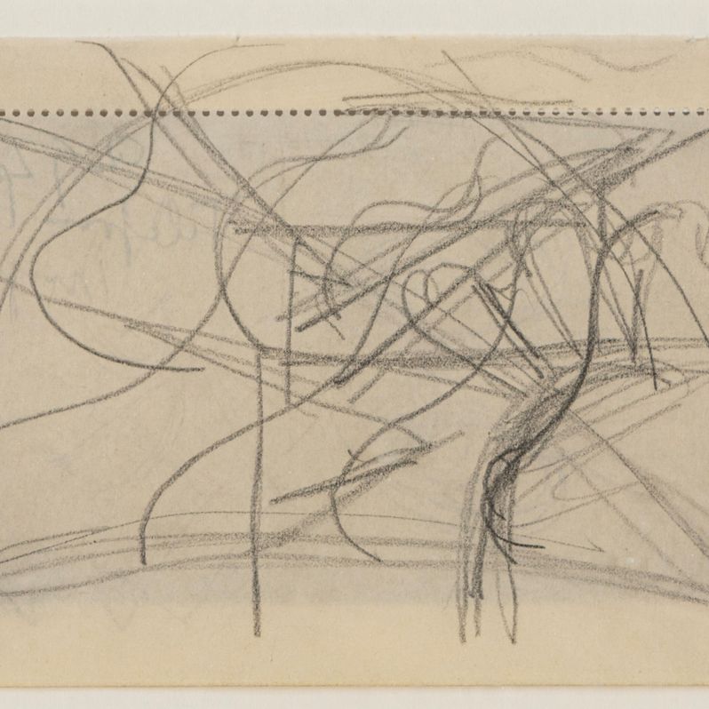Giacomo Balla - Abbozzo per vaso; Studio di paesaggio (forme di spazio), grafite su carta