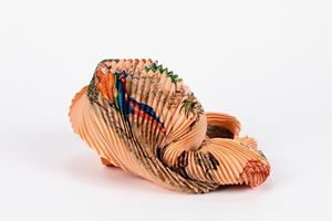 Silk twill pleated scarf