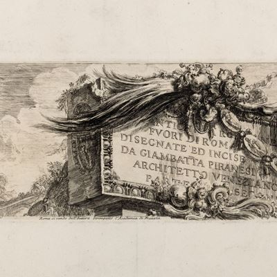Antichità Romane fuori di Roma disegnate ed incise, acquaforte, 1775