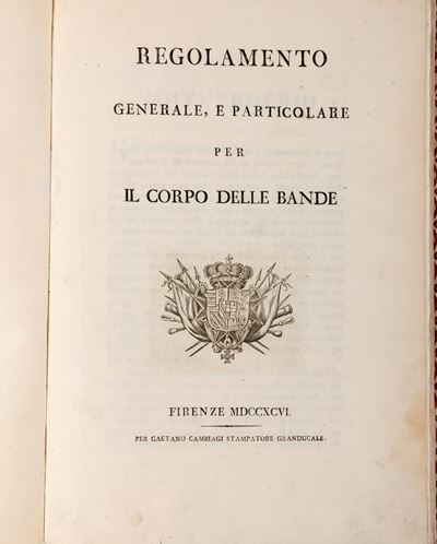 Regolamento generale e particolare per il corpo delle bande, Edizione originale del 1796