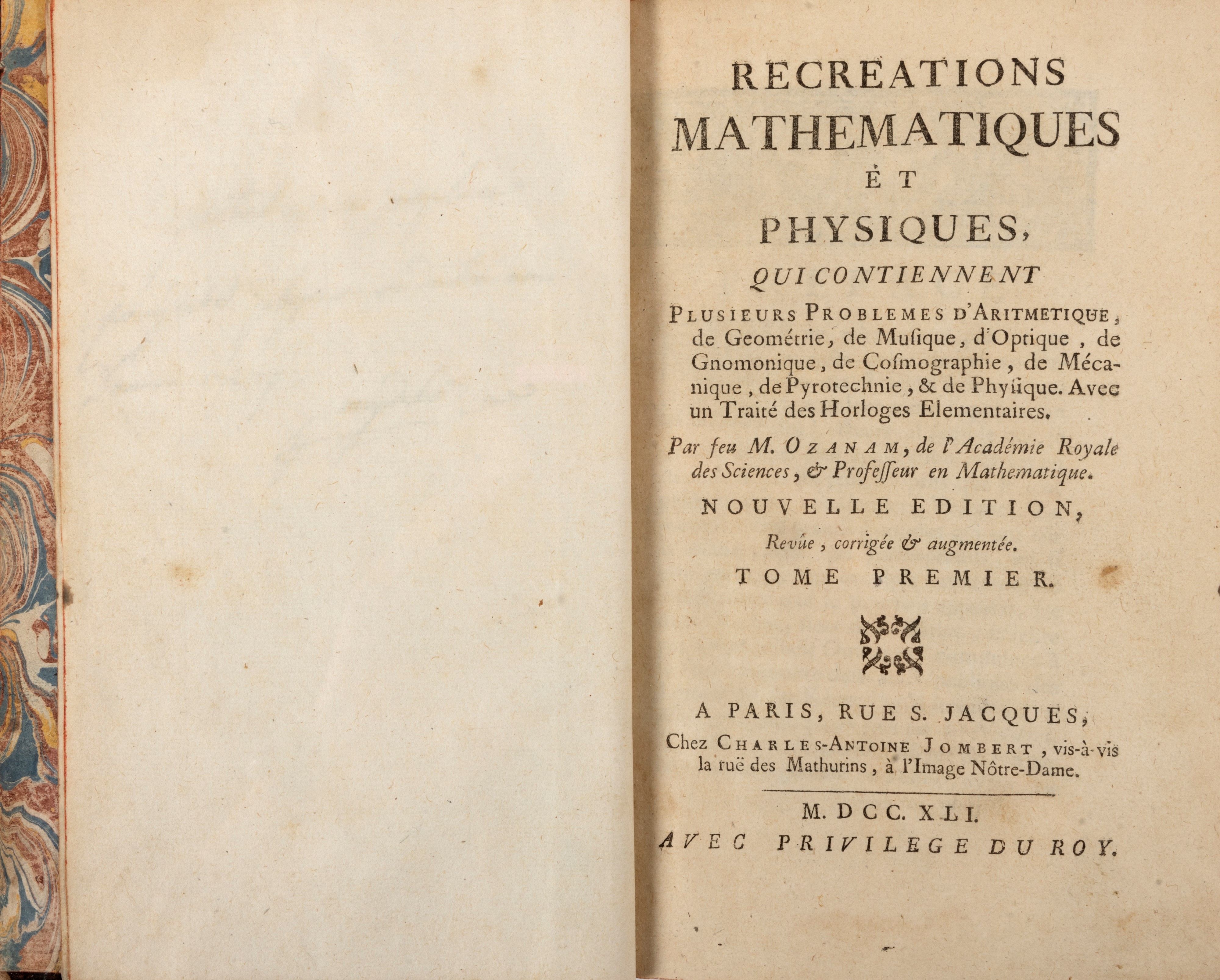 Jacques Ozanam - Recreations mathematiques et physiques, 1741