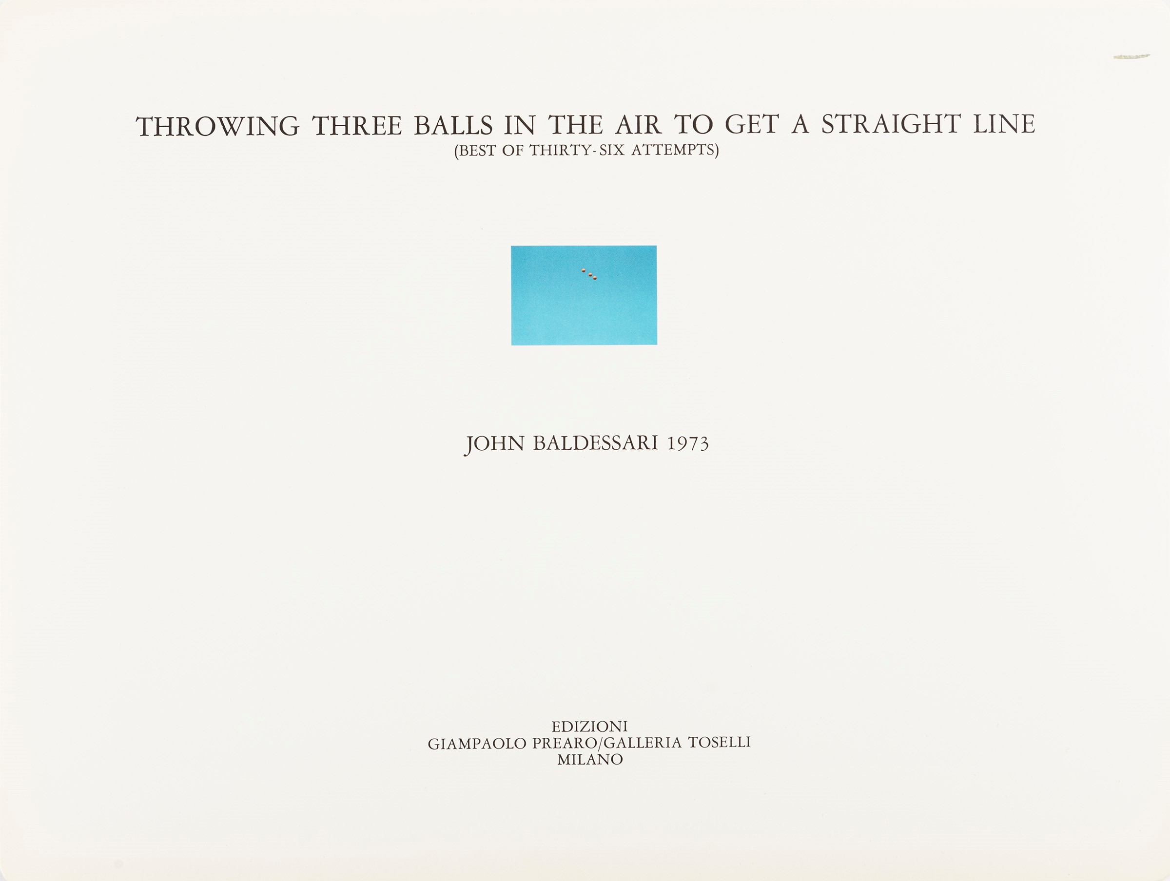 John Baldessari - Throwing Three Balls in the Air to Get a Straight Line, 12 stampe offset su car...