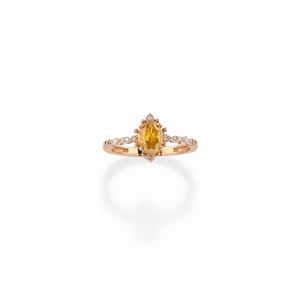 A 14k pink gold and fancy diamond ring, with certificate
