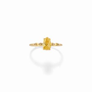 A 14k yellow gold and fancy diamond ring, with certificate