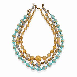  - Tre collane con murrine
