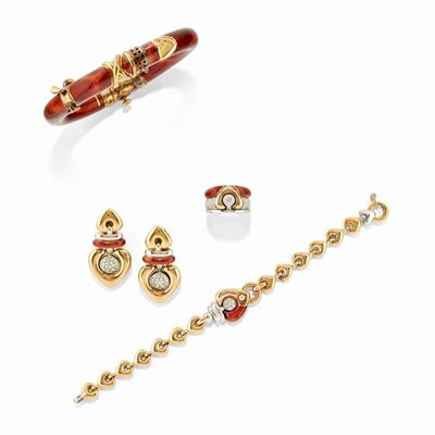 Lotto di gioielli in oro bicolore 18k e argento
