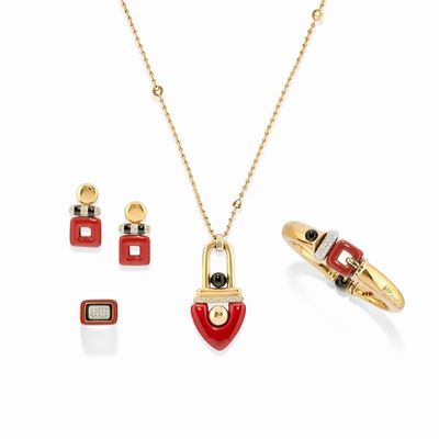 Lotto di gioielli in oro bicolore 18k e argento 925