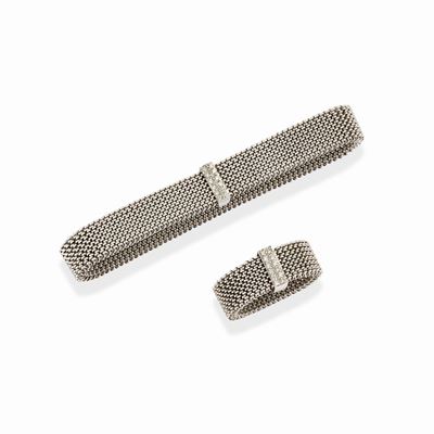 Demi parure in oro bianco 18k con diamanti