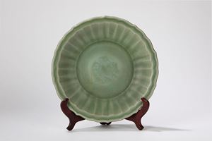 A celadon plate. China, late Yuan dynasty/ early Ming dynasty