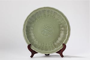 A celadon plate. China, late Yuan dynasty/ early Ming dynasty