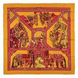 La Danse du Cheval Marwari silk twill scarf