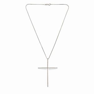 A 18k white gold and diamond pendant