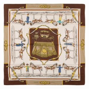 Harnais à l'Anglaise silk twill scarf
