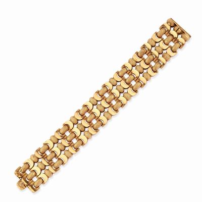 Bracciale in oro giallo 18k, circa 1950