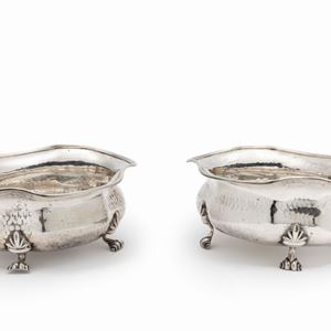 Two silver centerpiece, Italy XX Century