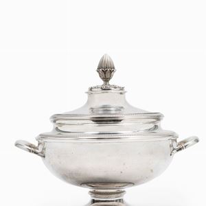 A silver soup bowl, Italy XX Century