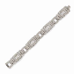 A platinum and diamond bracelet, circa 1930, defects