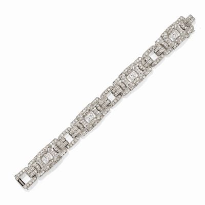 Bracciale in platino con diamanti, circa 1930
