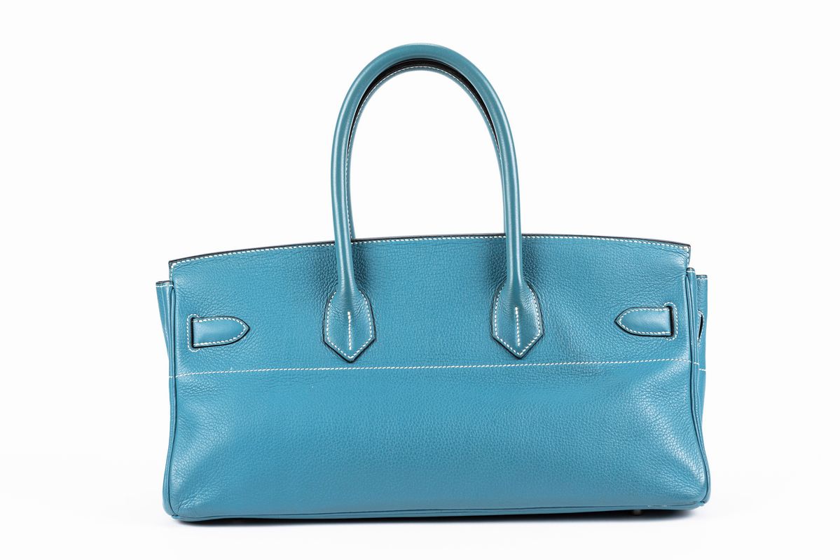 Hermès - Borsa Birkin Shoulder, pelle taurillon clemence blu jeans, 2005