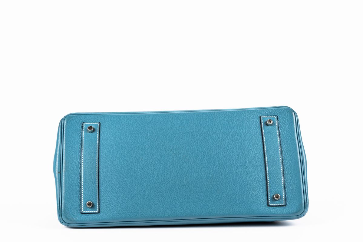 Hermès - Borsa Birkin Shoulder, pelle taurillon clemence blu jeans, 2005