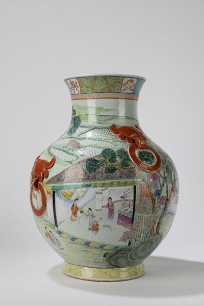 Vaso in porcellana Famiglia Rosa, Cina, periodo Guangxu/Repubblica