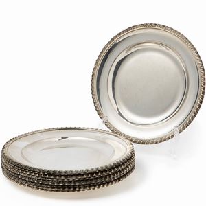 Ten silver plates, Italy 20th Century