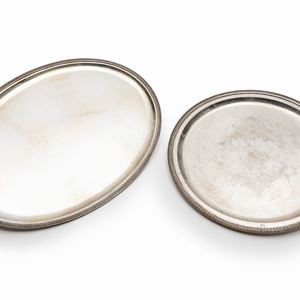 A silver plate and tray, Italy, 20th Century