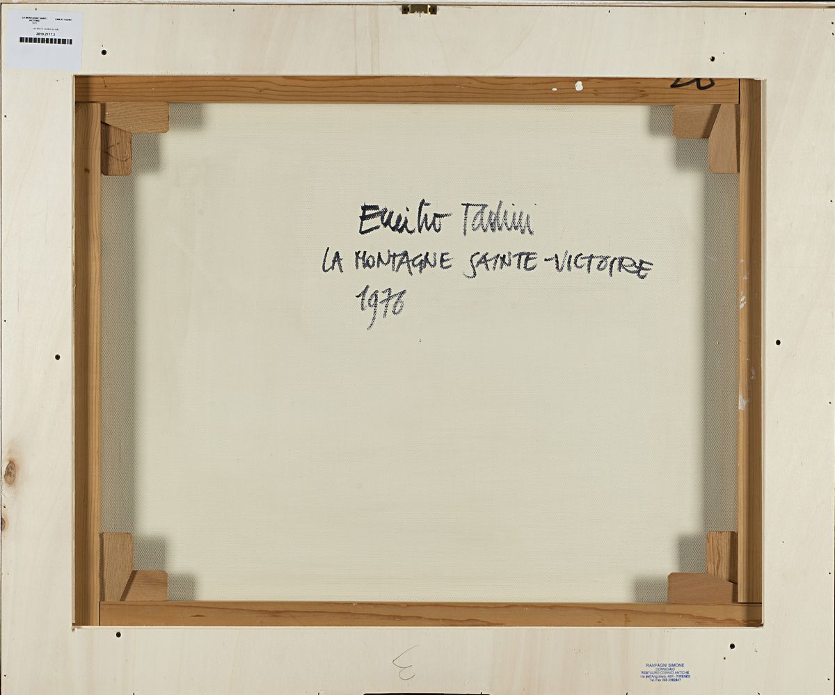 Emilio Tadini - La Montagne Sainte-Victoire, acrilico su tela, 1976