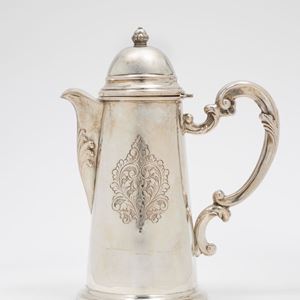 A silver coffeepot, Italy, 20th Century