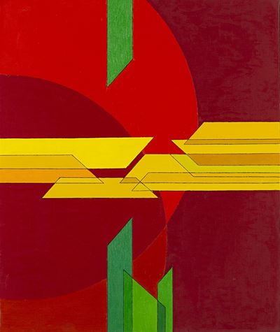 Costruzione R4, olio su tela, 1986