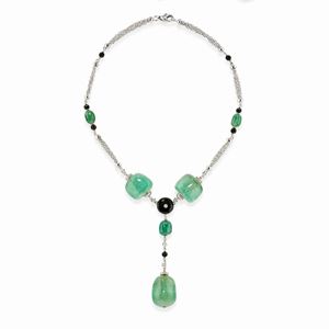  - Collana con smeraldi