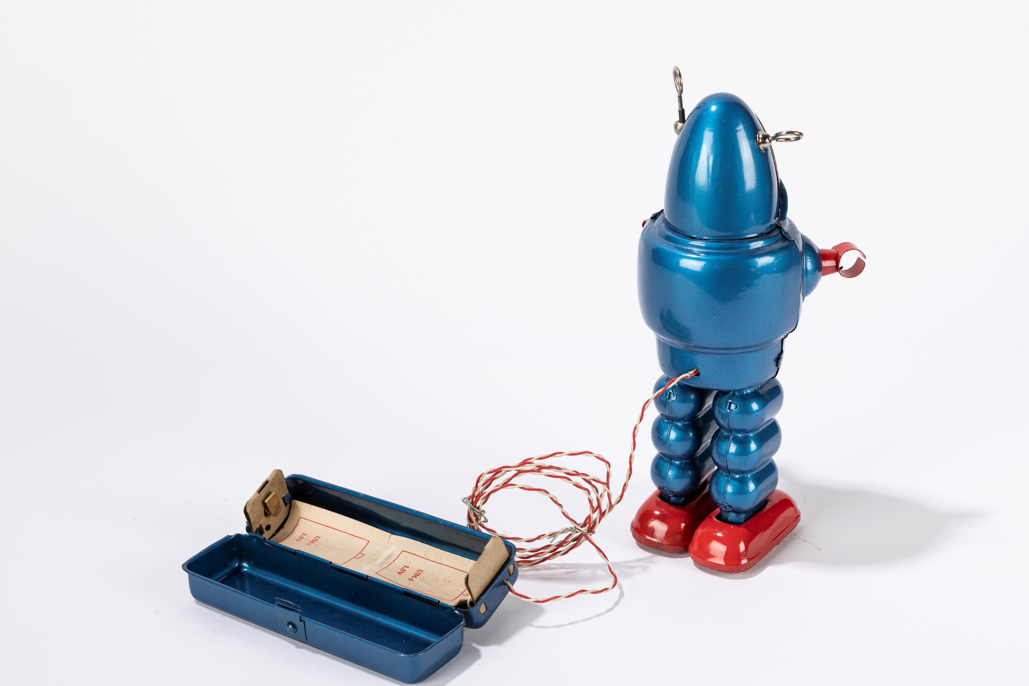 Japan Ko - Giocattolo d'epoca, Planet Robot Blu, latta, funzionamento a batteria, Giappone, anni ...