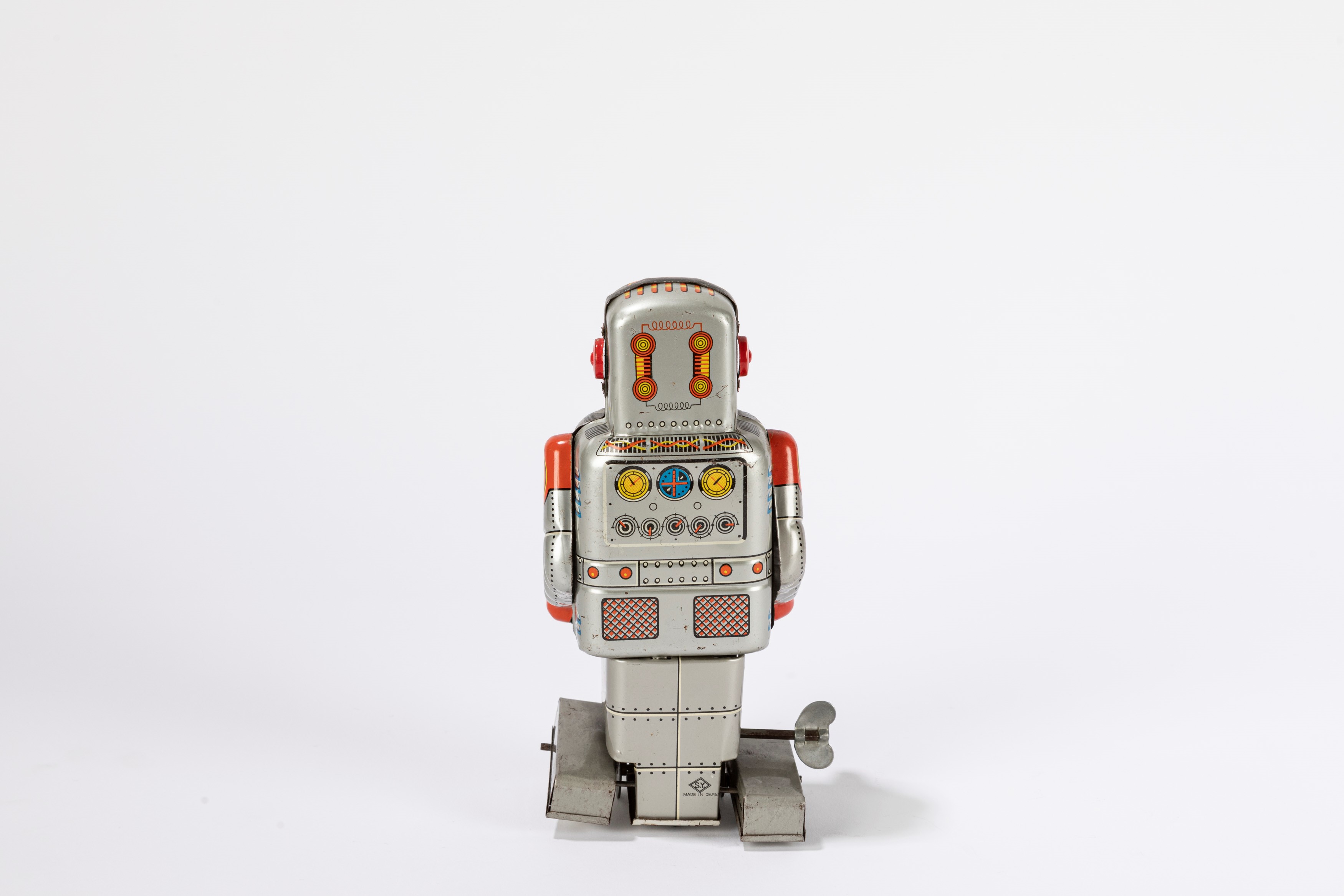 S.y. - Robot camminante meccanico, latta, funzionamento a molla, Giappone, anni '60