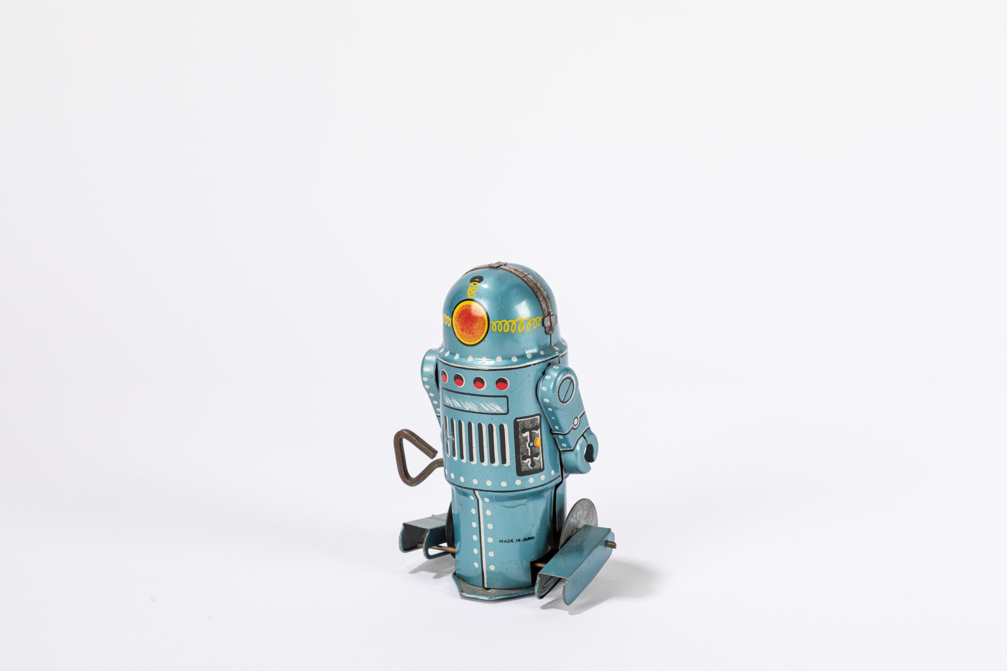 S.y. - Giocattolo in latta, Walking Robot Blu, anni '60, funzionamento a molla