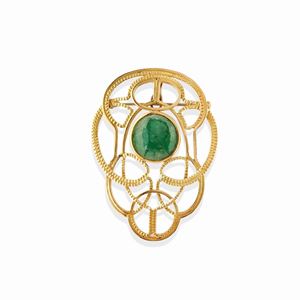 A 18k yellow gold and color stone brooch, Pao Ying Wang