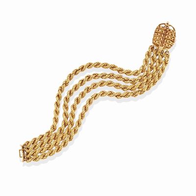 Bracciale in oro giallo 18k, circa 1950