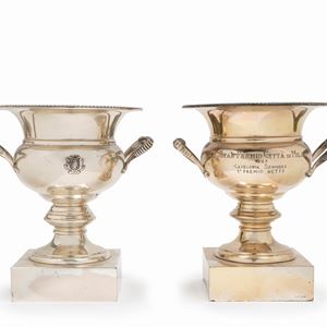 Two silver cups, Italy 20th Century