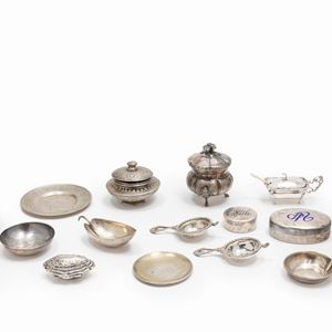 Seventeen silver objects, 20th Century