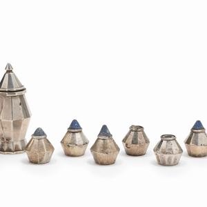 Nine 925 silver objects, Italy 20th Century, defects