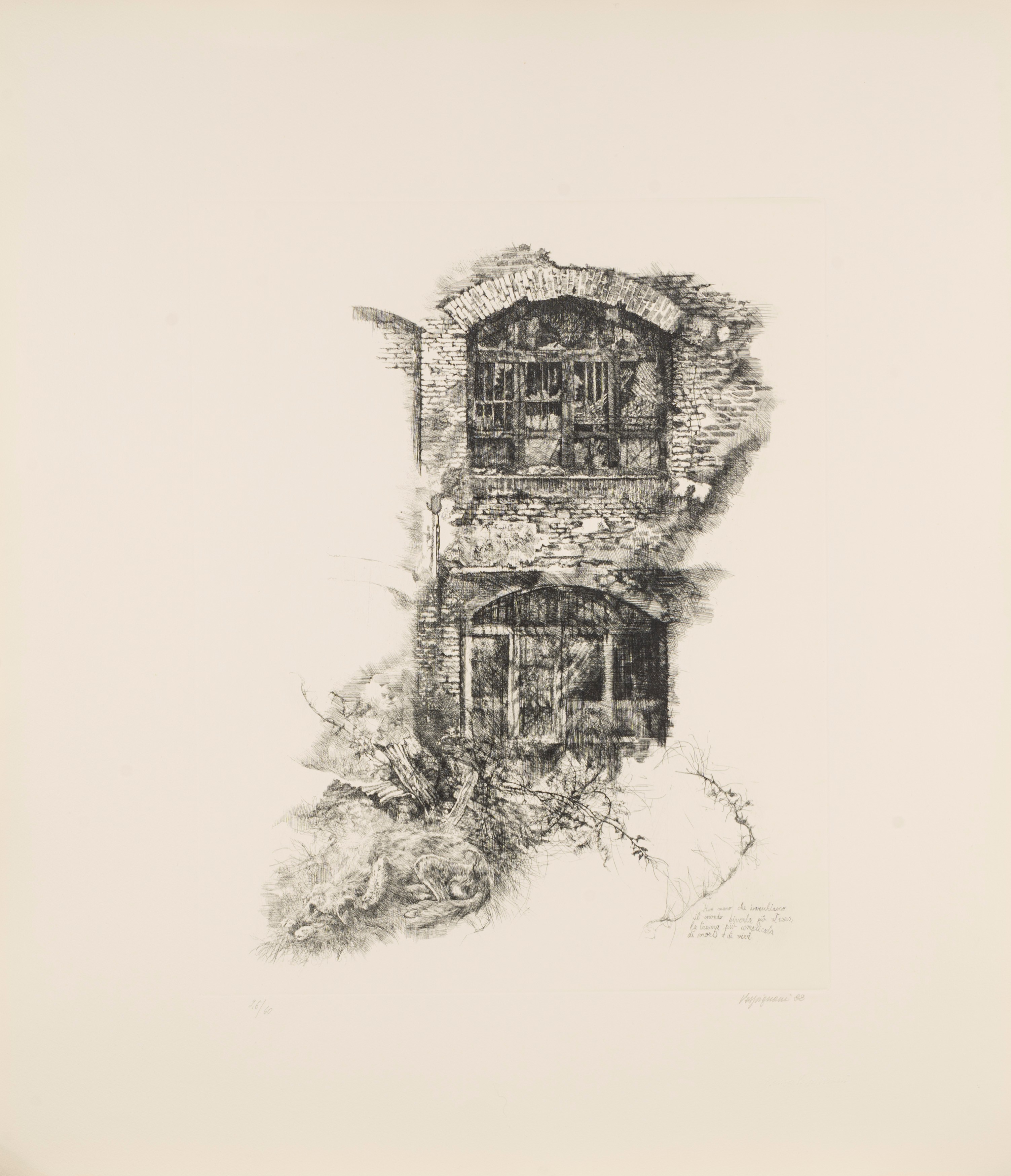 Renzo Vespignani - Rovine con Cane