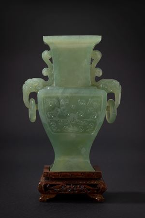 Jade vase of archaic shape. China, 20th century