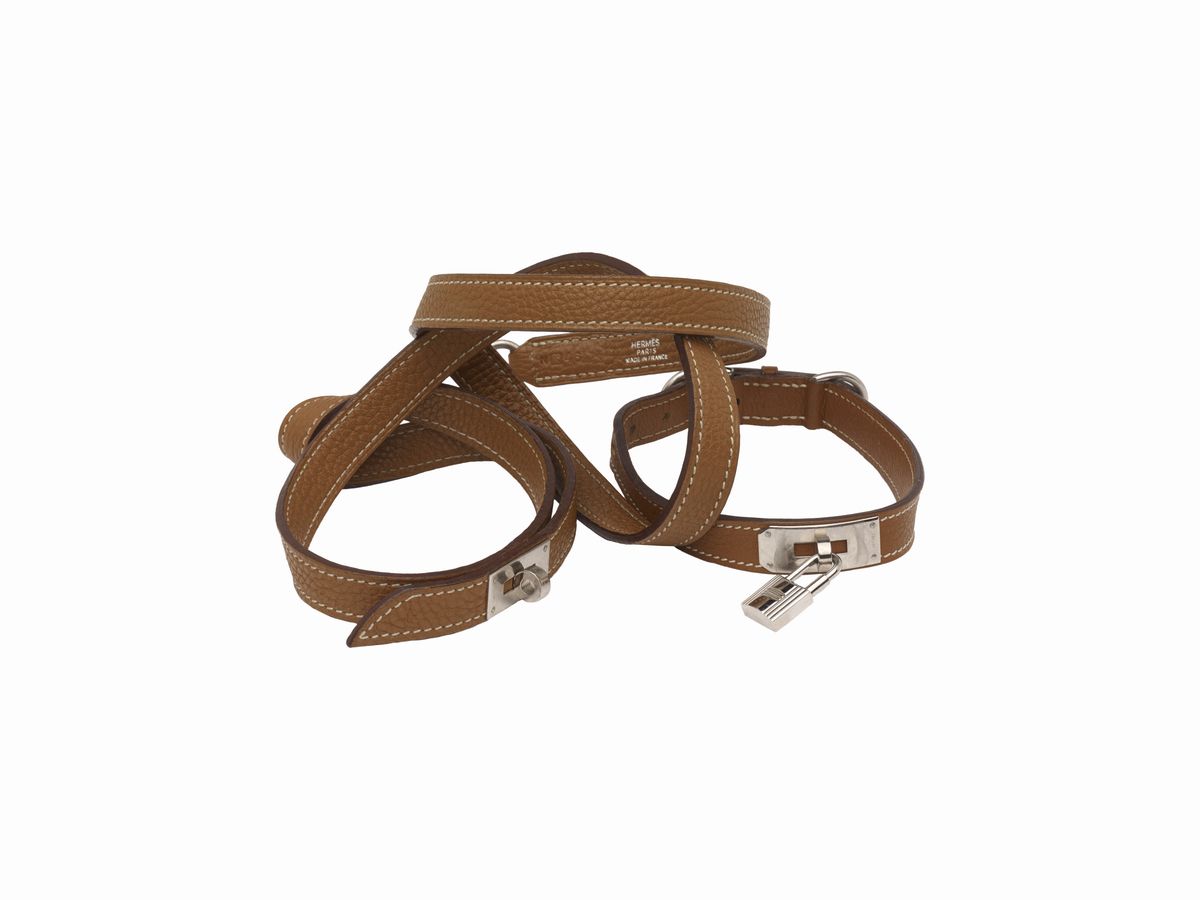 Hermes dog store collar and leash