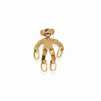 Pendente in oro giallo 18k raffigurante scimmietta