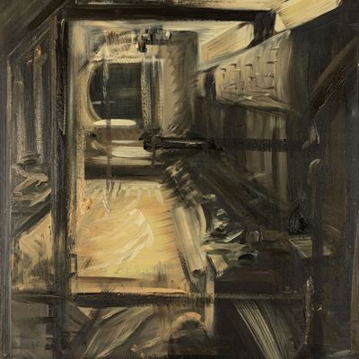 Interno, olio su tela